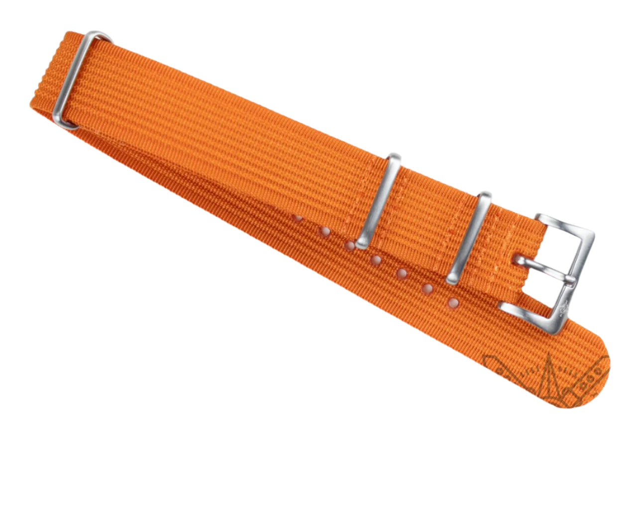 Correa Ribbed NATO Naranja Oscuro 20 mm